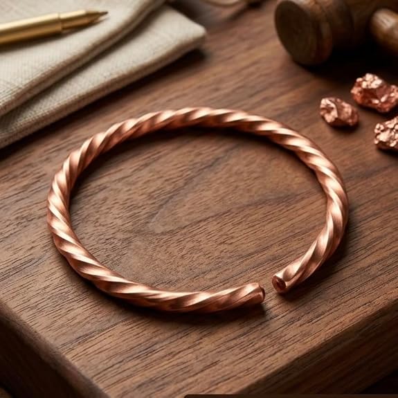 Chardikala Pure Copper Twisted Kada Bracelet for Men & Women | Adjustable Open Cuff Copper Kada