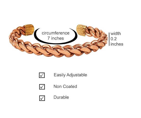 Chardikala Copper Bracelet Tibetan Style. Hand Forged with Solid and high Gauge Pure Copper