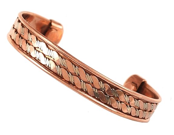 ChardikalaCopper Bracelet Tibetan Style. Hand Forged with Solid and High Gauge Copper Jewelry Cuff for Women Men.