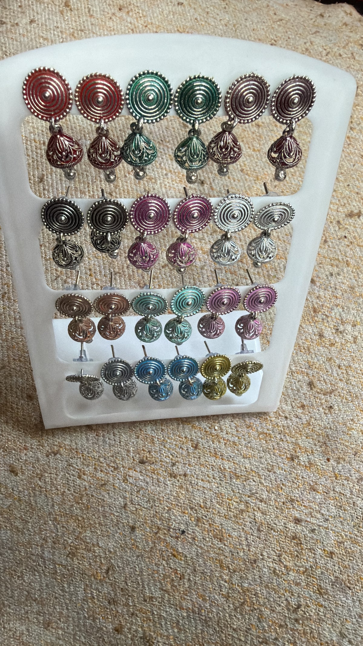 Brand new earrings x 12 pairs / sets as you can see multiple colours