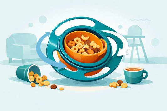 360 Rotating Spill Proof Bowl for Messy Snacks