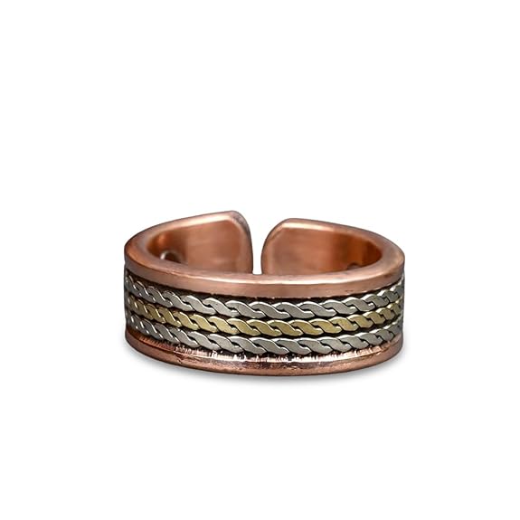 Chardiakala Centre Unisex-Adult Designer Copper Rings For Healing