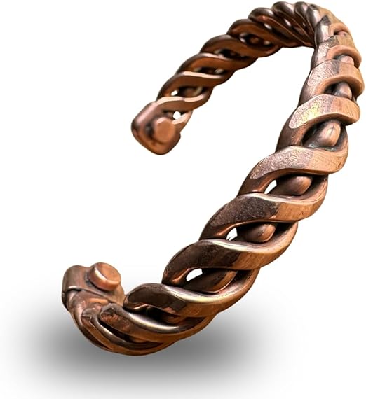 Chardikala Pure Copper Bracelet | Traditional Ayurvedic Design | Hand-made Bracelets | Pure Copper | Neodymium Magnets | Unisex Styles