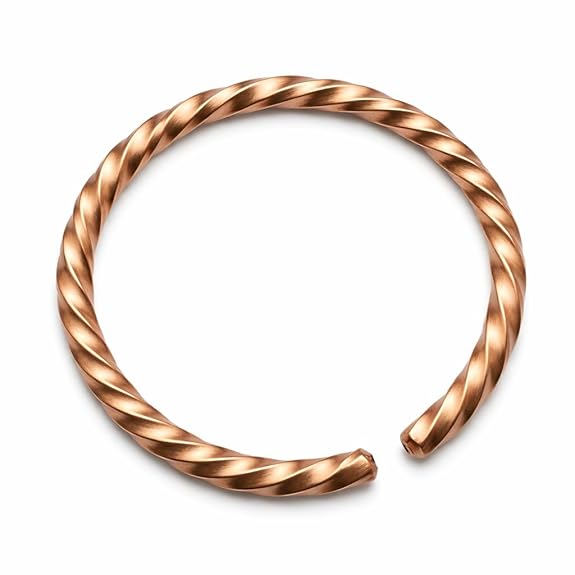 Chardikala Pure Copper Twisted Kada Bracelet for Men & Women | Adjustable Open Cuff Copper Kada