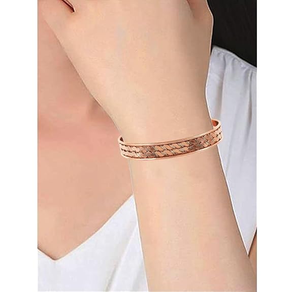 ChardikalaCopper Bracelet Tibetan Style. Hand Forged with Solid and High Gauge Copper Jewelry Cuff for Women Men.