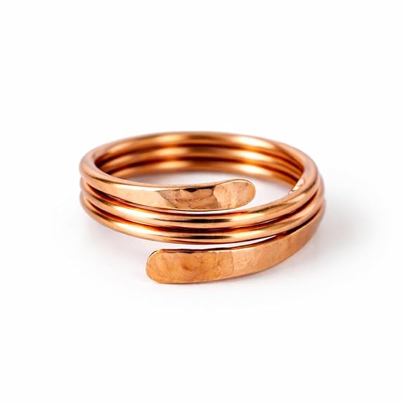Chardikala Pure Copper Adjustable Ring for Men & Women | Handmade Hammered Open Wrap Band | Solid Copper Finger Ring | Minimalist Unisex Fashion Jewelry | Gift for Her