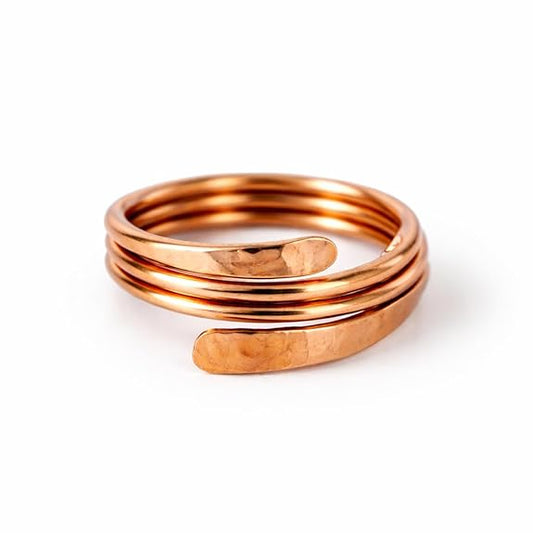 Chardikala Pure Copper Adjustable Ring for Men & Women | Handmade Hammered Open Wrap Band | Solid Copper Finger Ring | Minimalist Unisex Fashion Jewelry | Gift for Her