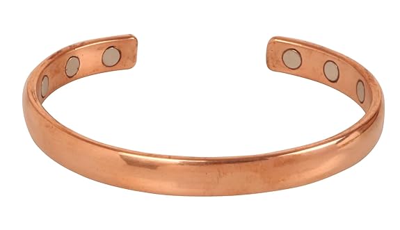 Chardikala  Magnetic Tibetan Style. Hand Forged with Solid and High Gauge Copper Jewelry Cuff for Women Men.