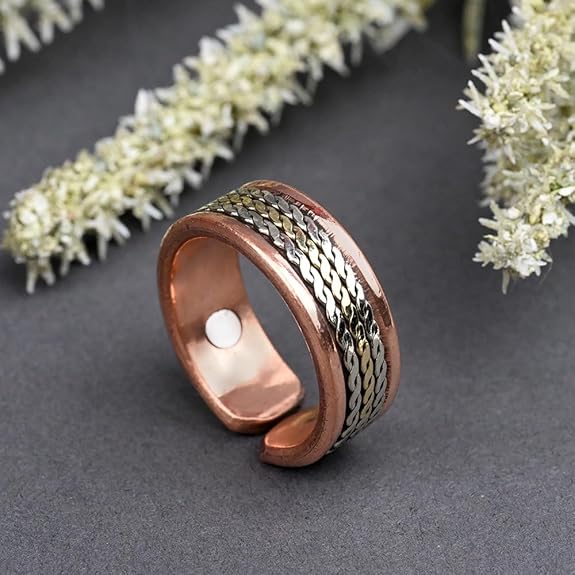 Chardiakala Centre Unisex-Adult Designer Copper Rings For Healing