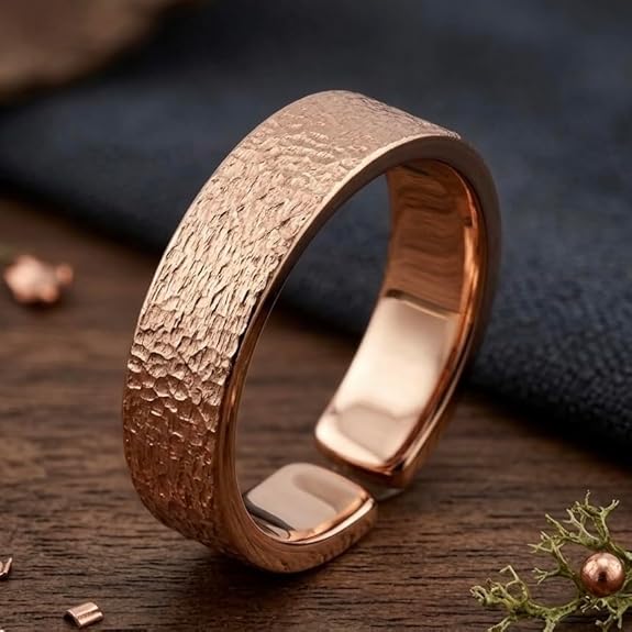Chardikala 100% Copper Adjustable Ring Tamba Challa Fashion Jewellery for Men & WomenMen & Women Tamba Anguthi for Healing & Skin Support