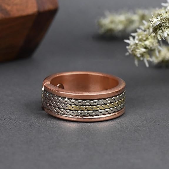 Chardiakala Centre Unisex-Adult Designer Copper Rings For Healing