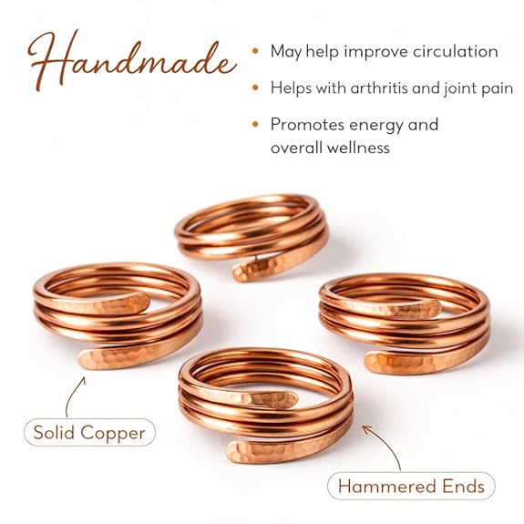 Chardikala Pure Copper Adjustable Ring for Men & Women | Handmade Hammered Open Wrap Band | Solid Copper Finger Ring | Minimalist Unisex Fashion Jewelry | Gift for Her