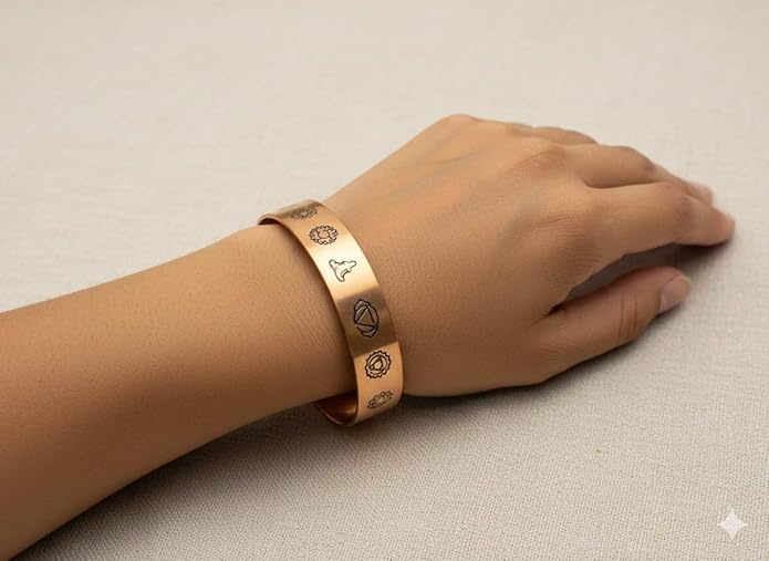 Chardikala 100% Copper Bracelet For Women And Men For gifting Copper Kada Healing Magnet Bracelet (6 Magnet) (Set of 3
