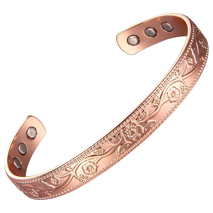 Chardikala copper bracelet for men copper bracelets for women 99.9% Pure Copper Magnetic Bangle with 6pcs 3500 Gauss Magnets, magnetic bracelets for women and men Jewelry Gift .