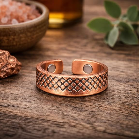Chardikala Magnetic Copper Ring for Men | Adjustable Pure Copper Magnet Therapy Open Band | Arthritis Relief Ring