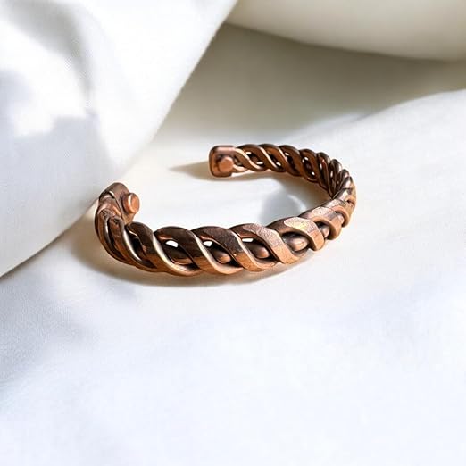 Chardikala Pure Copper Bracelet | Traditional Ayurvedic Design | Hand-made Bracelets | Pure Copper | Neodymium Magnets | Unisex Styles