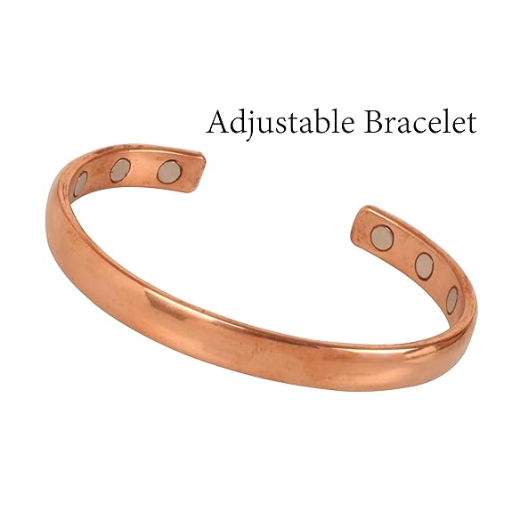 Chardikala  Magnetic Tibetan Style. Hand Forged with Solid and High Gauge Copper Jewelry Cuff for Women Men.