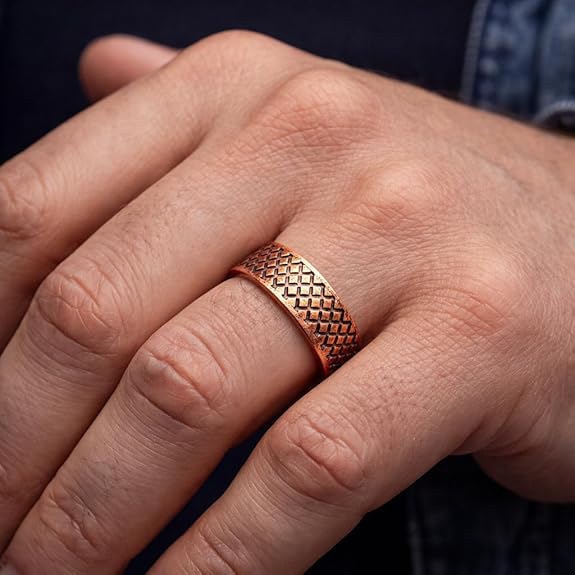 Chardikala Magnetic Copper Ring for Men | Adjustable Pure Copper Magnet Therapy Open Band | Arthritis Relief Ring