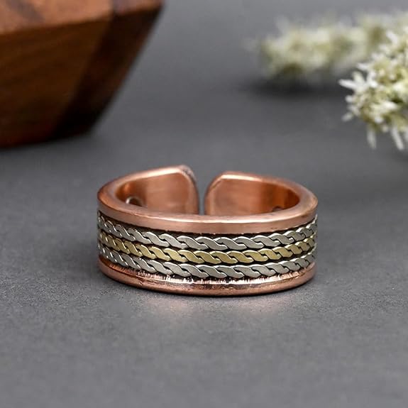 Chardiakala Centre Unisex-Adult Designer Copper Rings For Healing