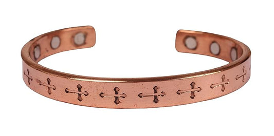 Chardikala  Handcrafted Copper Bracelet Hand Forged with Solid and High Gauge Tibetan Style Engraved Cuff Jewelry For Women Men