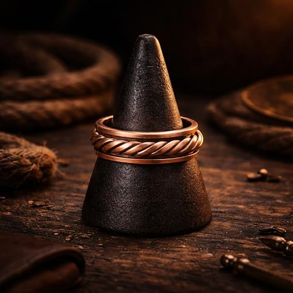 Chardikala Magnetic Copper Ring for Men Adjustable Braided Pure Copper Open Band, Handmade Twist Design Therapy Ring, Rustic Statement Jewelry, Comfortable Everyday Wear Jewelry for Boys & Men (Adjustable Size)