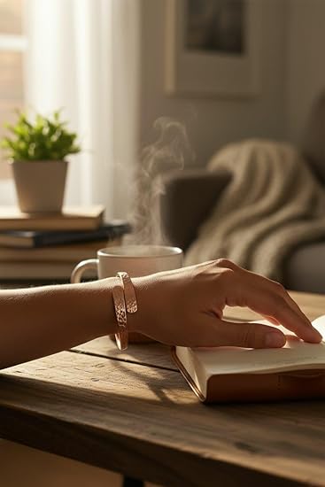 Chardikala Hammered Handmade Pure Plain Adjustable Round Copper Bracelet Ladies Bangle for Men and Women – 100% Raw Solid Uncoated Vintage Cuff Boho Style