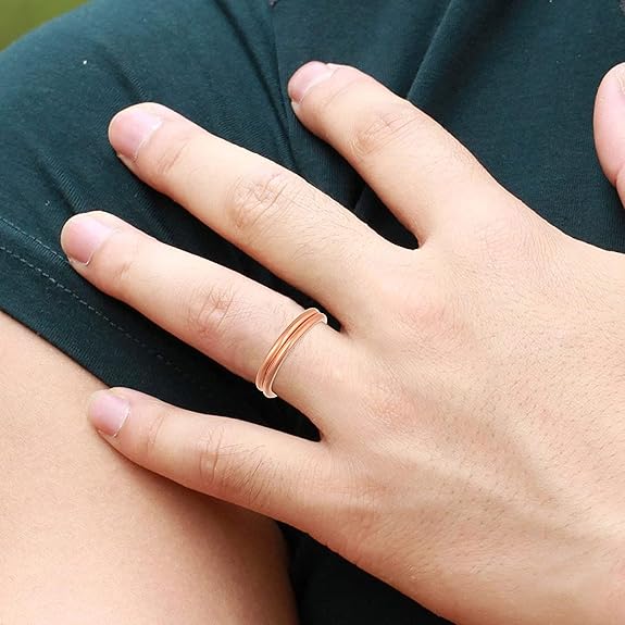 Chardikala  Pure Copper Adjustable Healthy Copper Ring for Arthritis Finger Joint Pain and Swelling For Men/Women