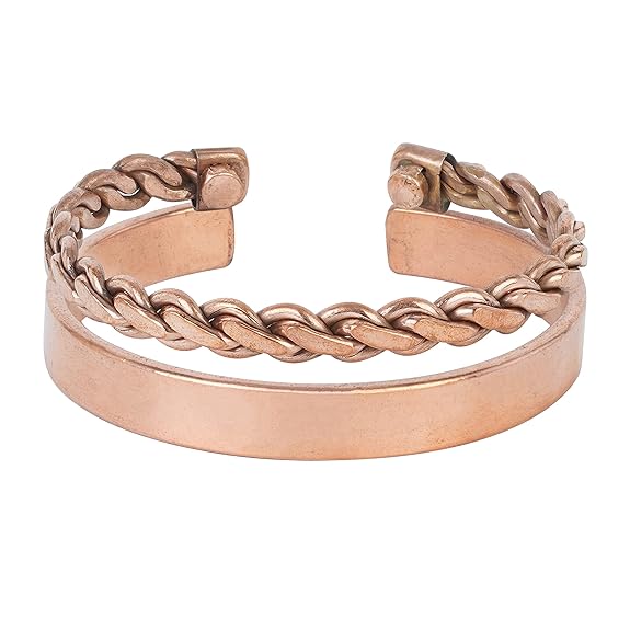Chardikala Set of 2 Copper Bracelet for Men & Women Unisex Yoga Jewelry Spiritual Gorgeous Collection Meditation Ideal Gift for Him/her Copper Kada Bracelet Jewelry