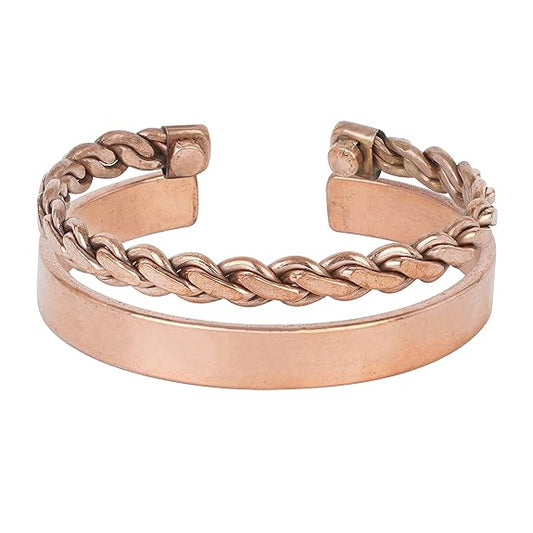 Chardikala Set of 2 Copper Bracelet for Men & Women Unisex Yoga Jewelry Spiritual Gorgeous Collection Meditation Ideal Gift for Him/her Copper Kada Bracelet Jewelry