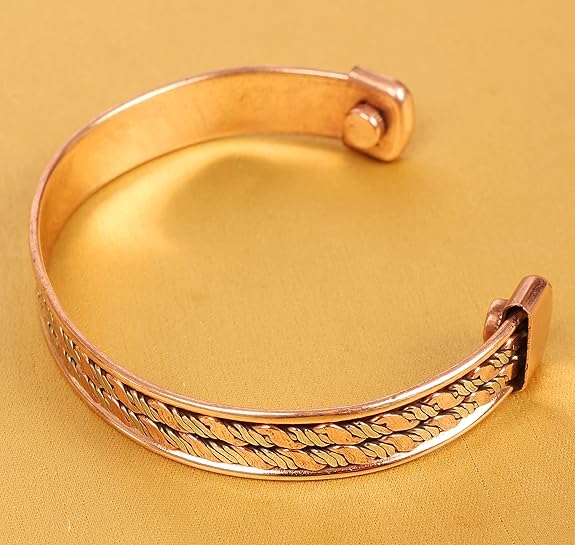 ChardikalaCopper Bracelet Tibetan Style. Hand Forged with Solid and High Gauge Copper Jewelry Cuff for Women Men.