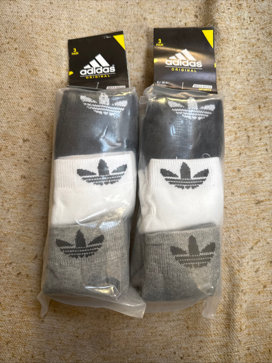 BRAND NEW SOCKS X 6 PAIRS ADIDAS