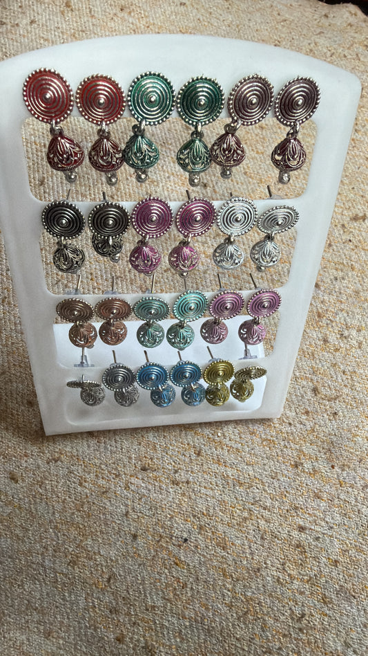 Brand new earrings x 12 pairs / sets as you can see multiple colours
